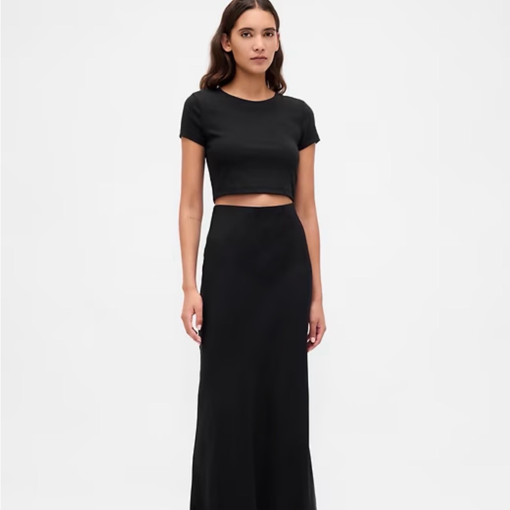 Gap silky midi slip skirt